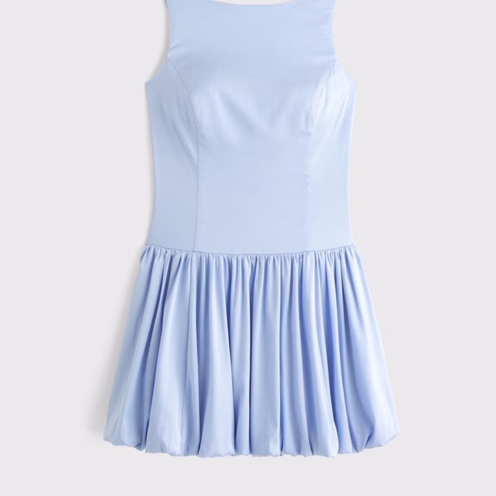 Abercrombie & Fitch Light Blue Bubble Hem Mini Dress Brand New